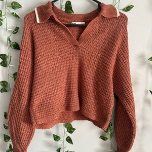 SO Women's V-Neck Sweater With Collar